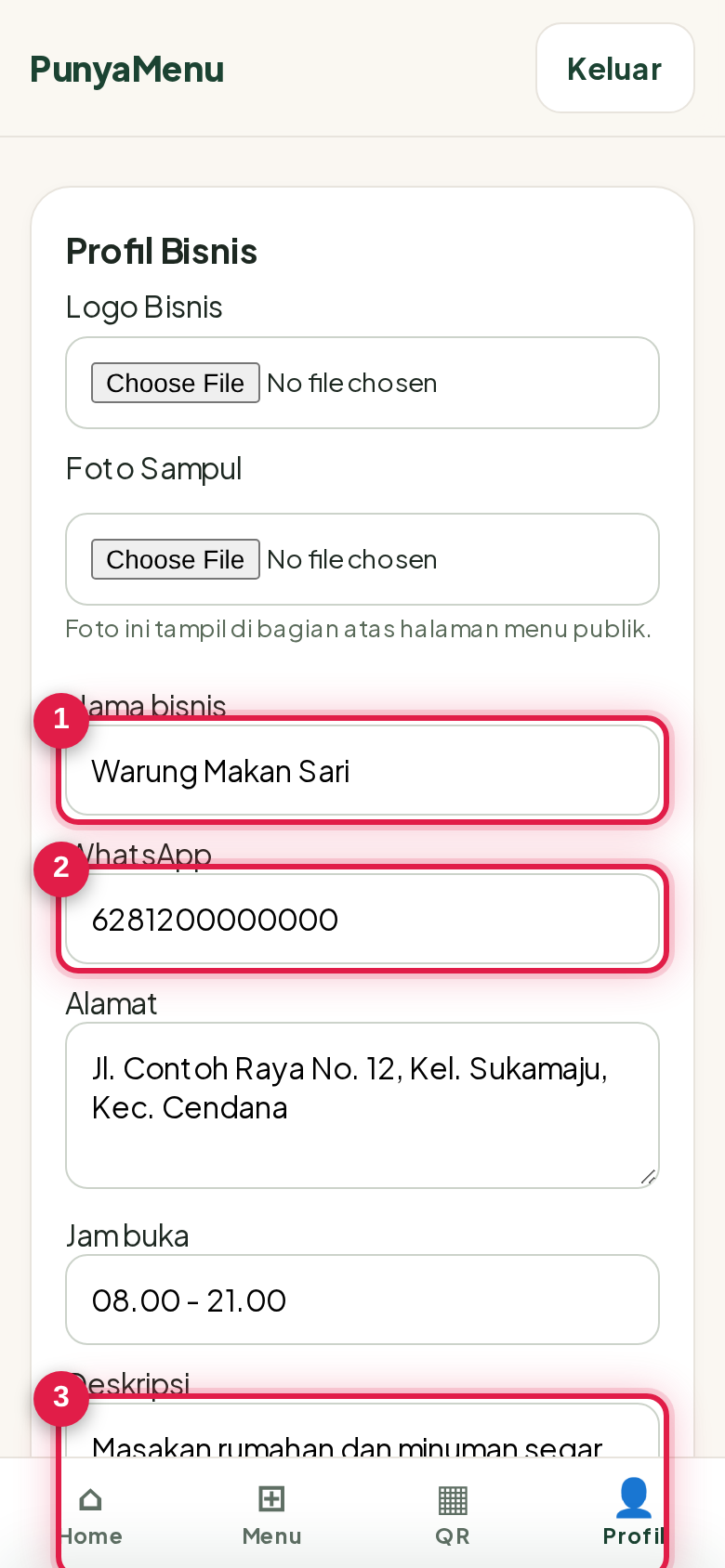 Membuat profil usaha