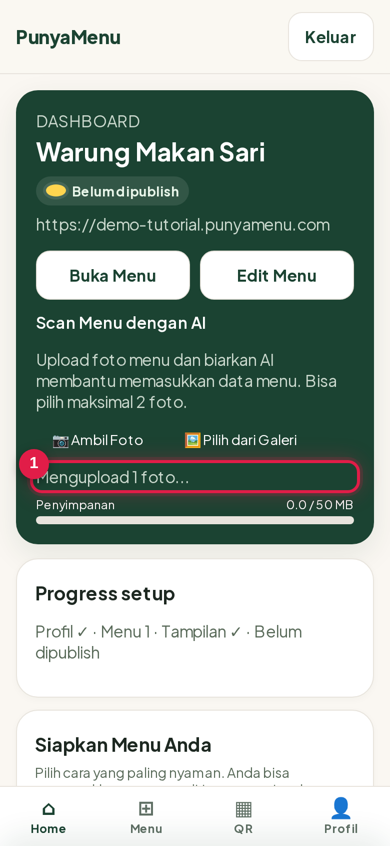 Scan Menu dengan AI
